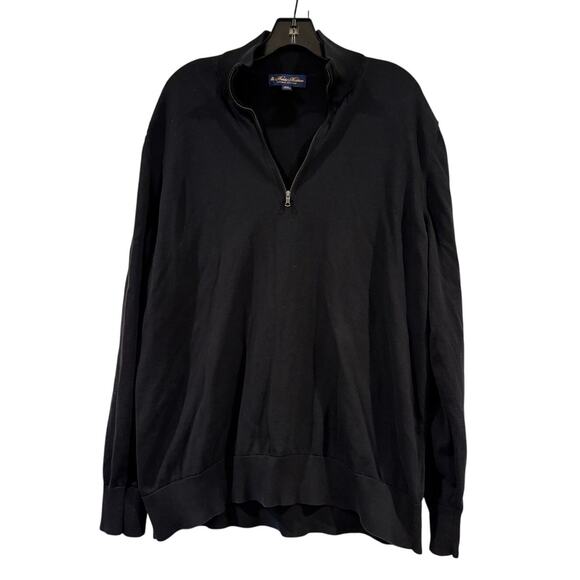 Brooks Brothers Supima Cotton Half-Zip Black Sweater Men’s Size XXL EUC - Picture 1 of 7